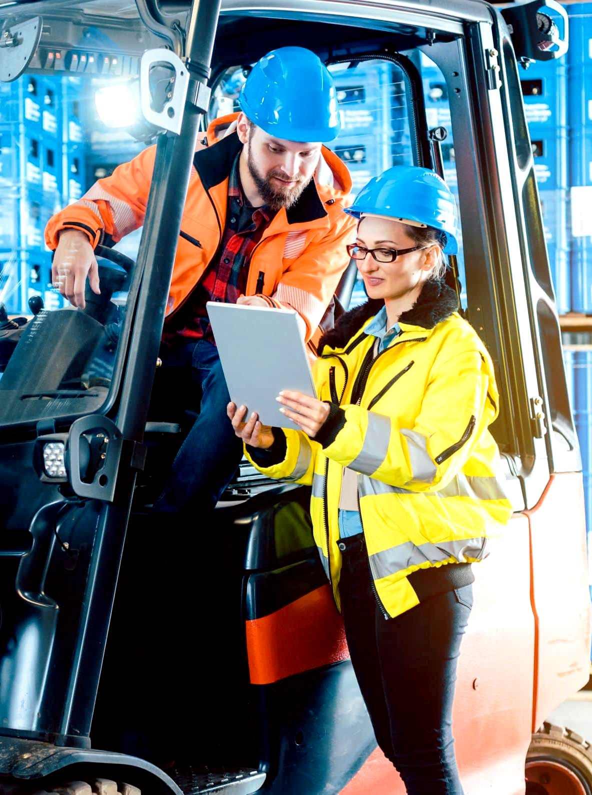 Canva workers in logistics warehouse checking the inventory