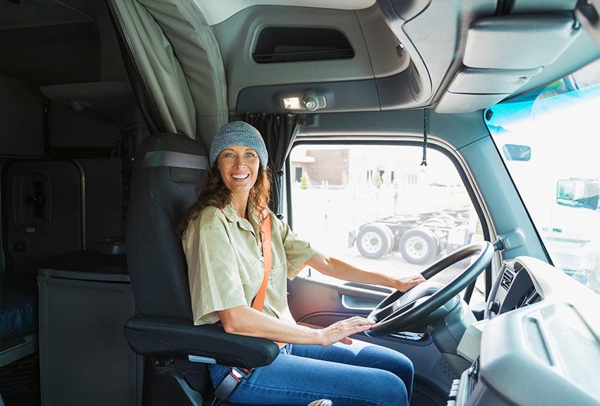 Conductrice camion sans virus covid 19